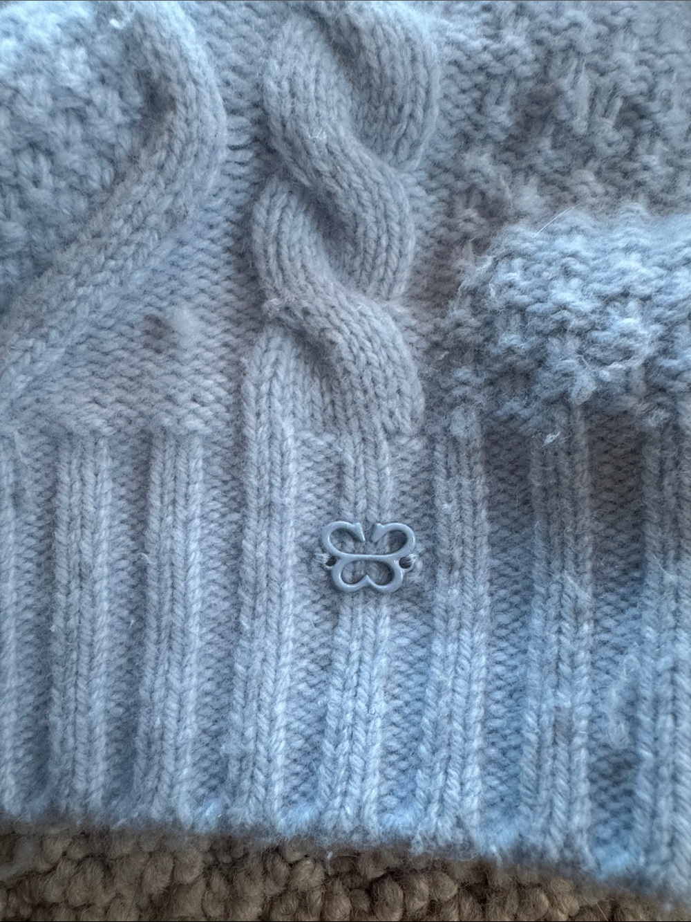 Aritzia Sunday Best Light Blue Cable Knit Zip-Up Sweater - Picture 5 of 5